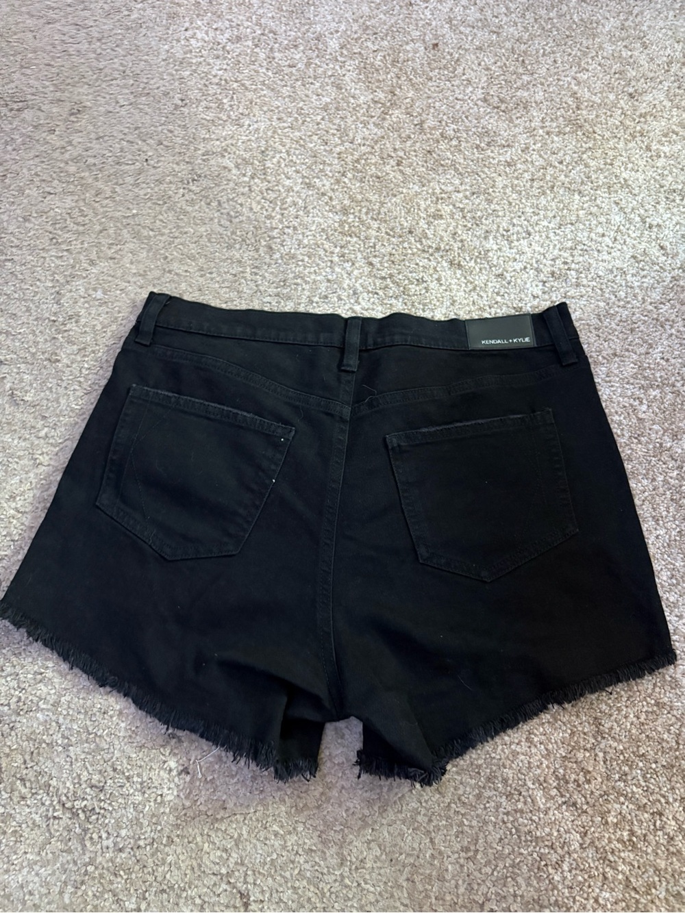 Kendall & Kylie Black Distressed High-Rise Jean Shorts - Picture 3 of 4
